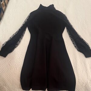 Eliza J Black Dress with Lace on Arms